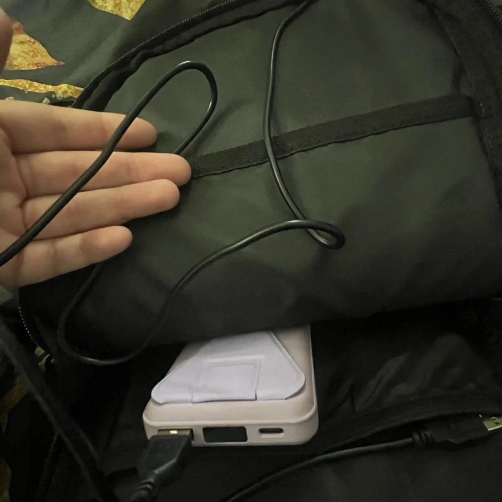 Black Backpack with USB Charging Port